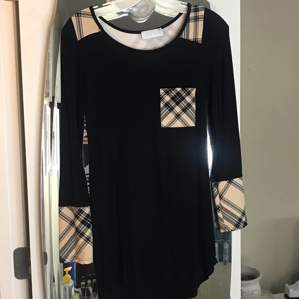 Black and Tan plaid shirt